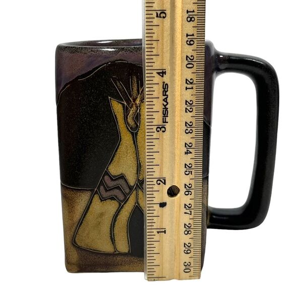 Mara Stoneware Teepee Native American Campfire Design Handcrafted Coffee Tea Mug - Picture 7 of 7